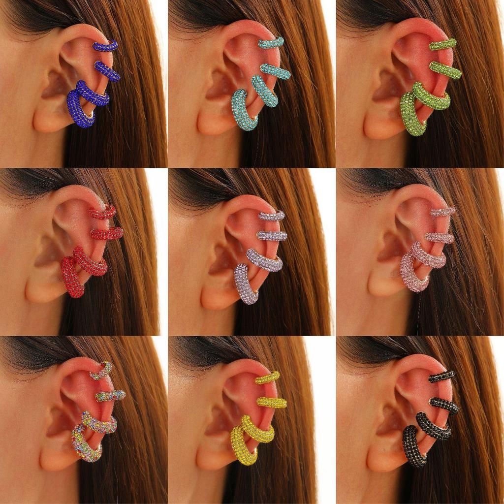 Luxury Sparkling Women's Ear Cuff - No Piercing Needed, Vibrant Colors