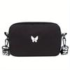 Nylon Fashion Simple Butterfly Small Square Bag  Lightweight Single Shoulder Crossbody Bags for Women Zipper Purses and Handbags