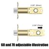 Adjustable Door Latches Privacy Three Bar Type Lock Tongue Cores 45° Rotating Angles Interior Door Lock Easy Installation