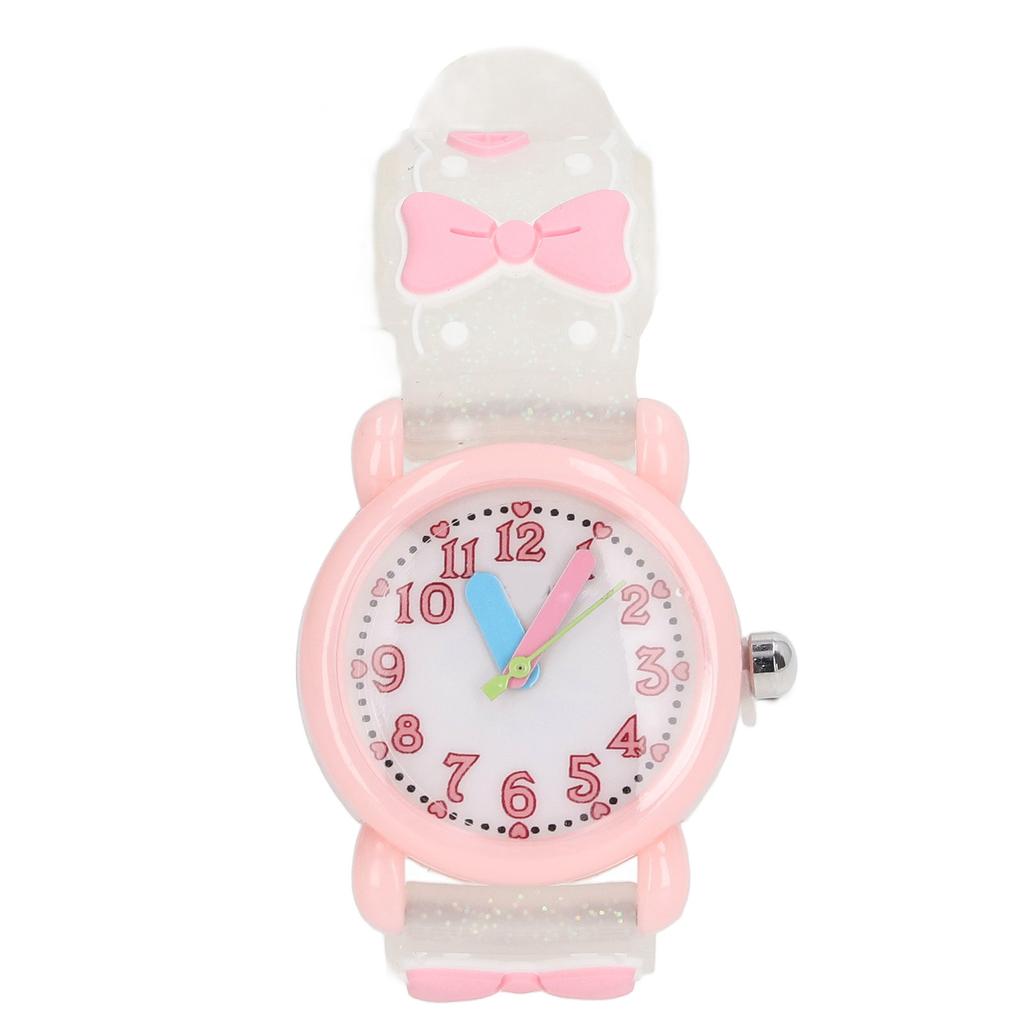 Girls 3D Watch Toys Clear Scale Cute Bow Decoration 3D Cartoon Waterproof Watches for 3 To 10 Years