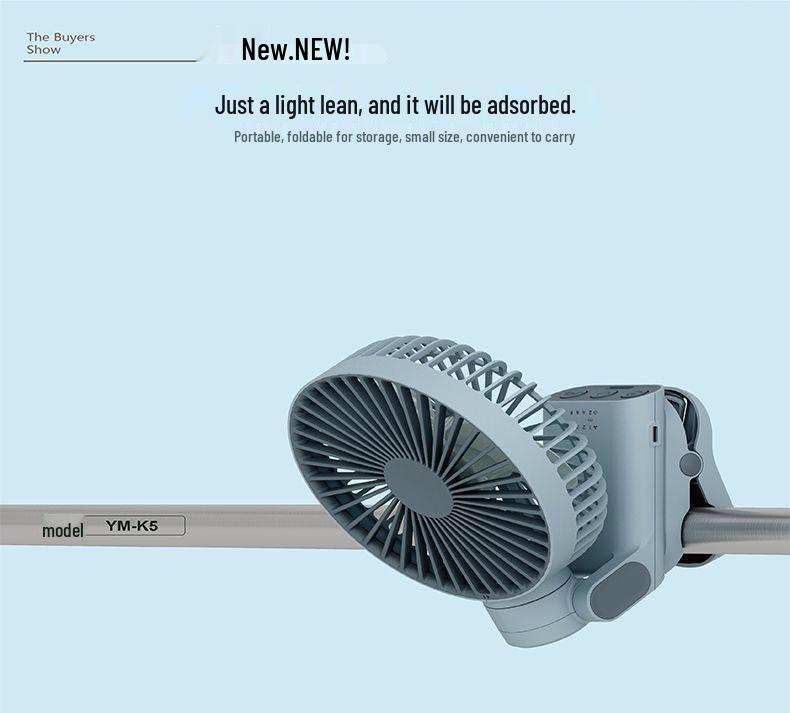 48-Hour Battery Silent Oscillating Portable Folding Fan with Magnetic Clip