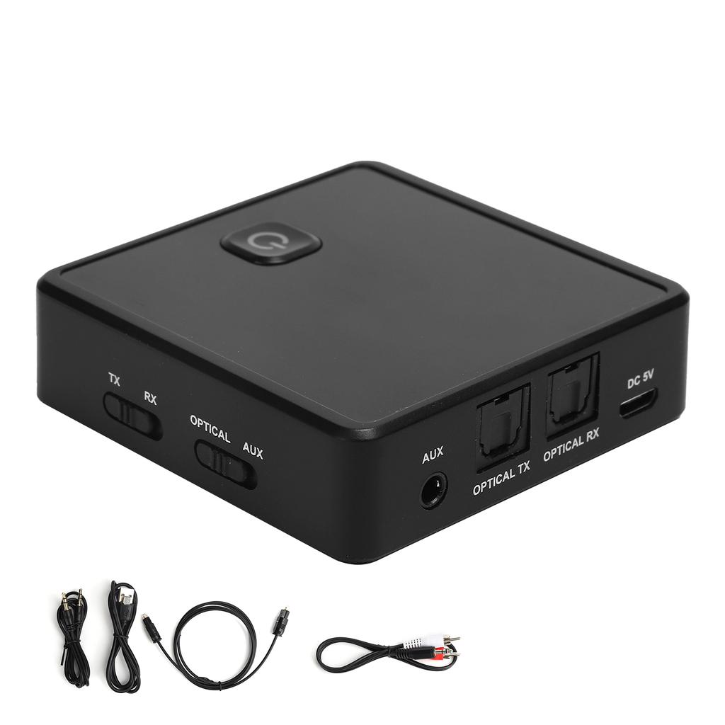 Bluetooth 5.0 Sender Empfänger Drahtloser o Adapter mit 3,5 mm Aux für PC TV Auto Lautsprecher