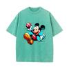 SX-13 MINISO 2026 Summer Vintage Wash  Printed Pure Cotton Shoulder Style Men's and Women's Round Neck Short Sleeved Couple T-shirt