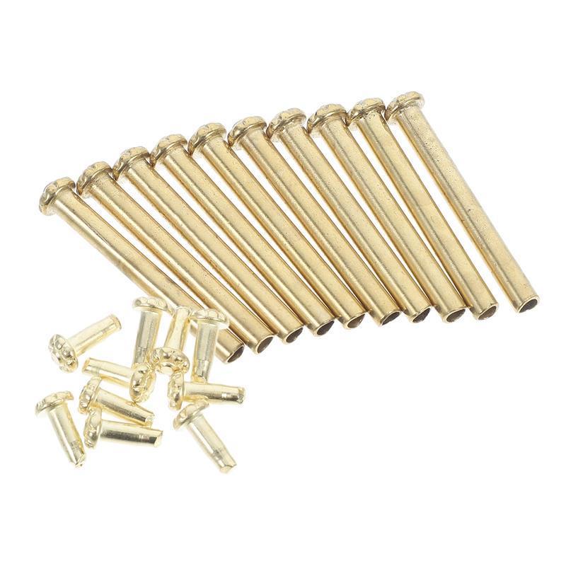 

10 Sets Rivets Fan Nail Hand Repairing Kit Folding Shaft Replacement Accessories Metal Accessory Fasteners Fan Nail With Ring 2.70X0.30X0.30CM золотистий