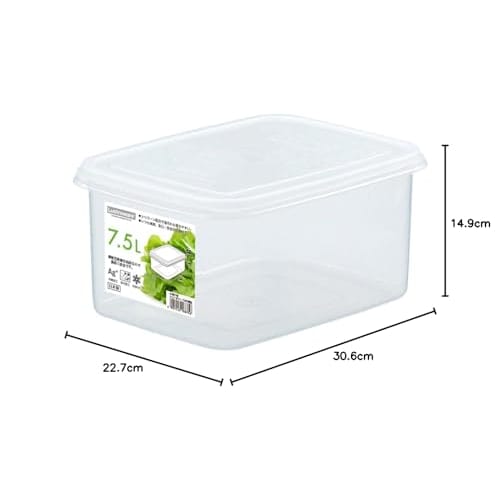 Iwasaki Industries Antibacterial and Stain-Resistant Storage Container, Jumbo Case, Medium, Deep, 7.5L, B-887 KB, Made In Japan