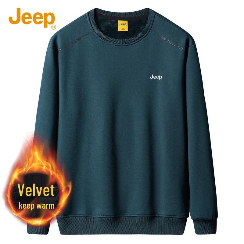 

JEEP Men s Autumn/Winter Thickened Crew Neck Sweatshirt 4XL