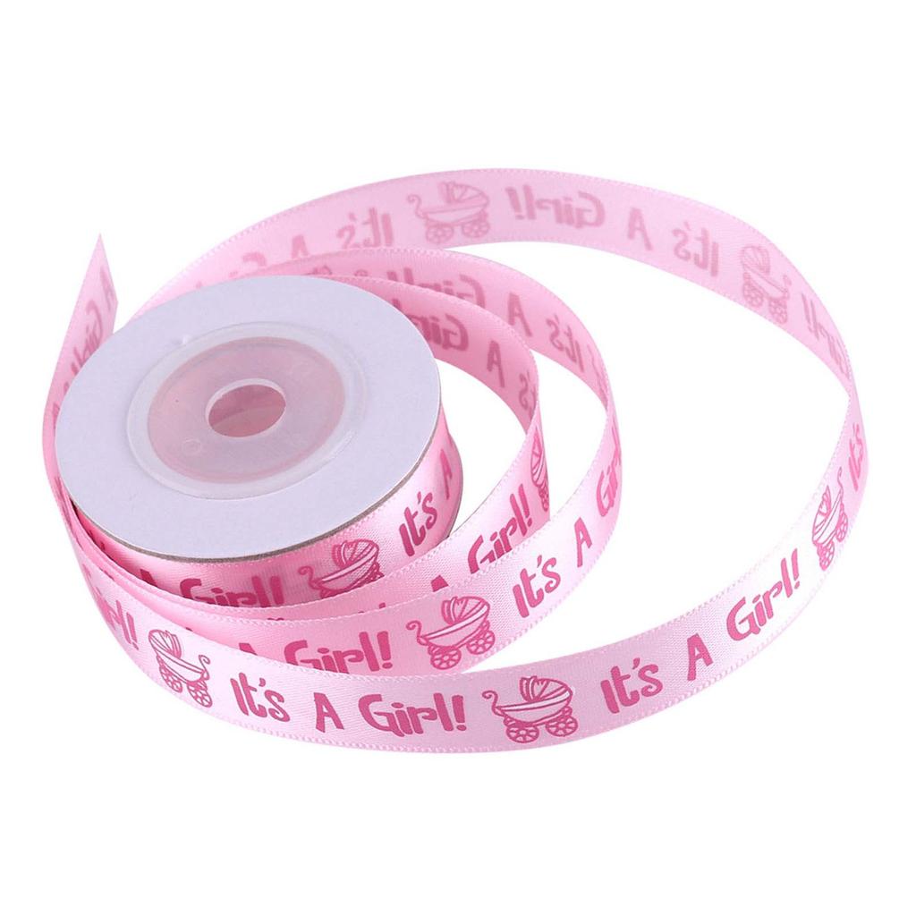 10Yards/Roll IT IS A GIRL Baby Shower Christening Party Favor Gift Stain Ribbon