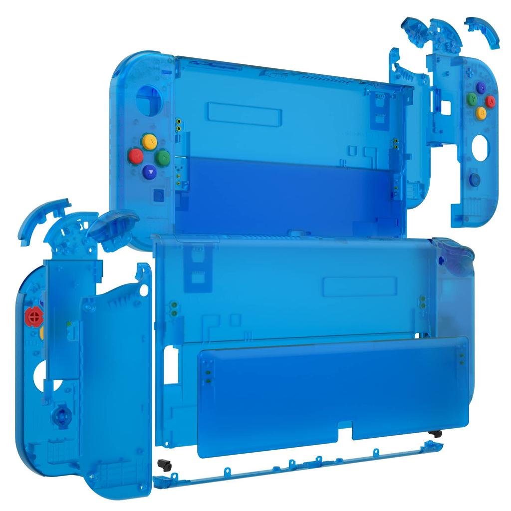 Not the Main Body eXtremeRate Switch Switch Compatible with OLED Joycon Handheld Controller Clear Material Back Plate PC Switch Compatible with Switch