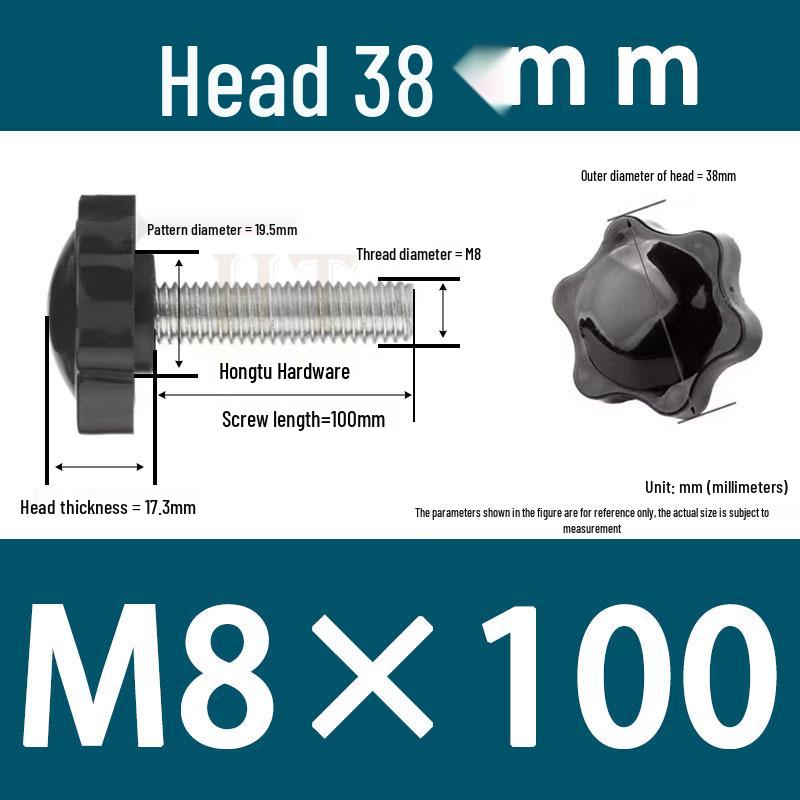 32-Head Rubber Six-Star Plum Blossom Handle Knob M5/M6/M8 Plastic Thumb Screw