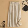 Women's Mid Length Casual High Waist Skirts Lady Elegant Solid Office Skirts