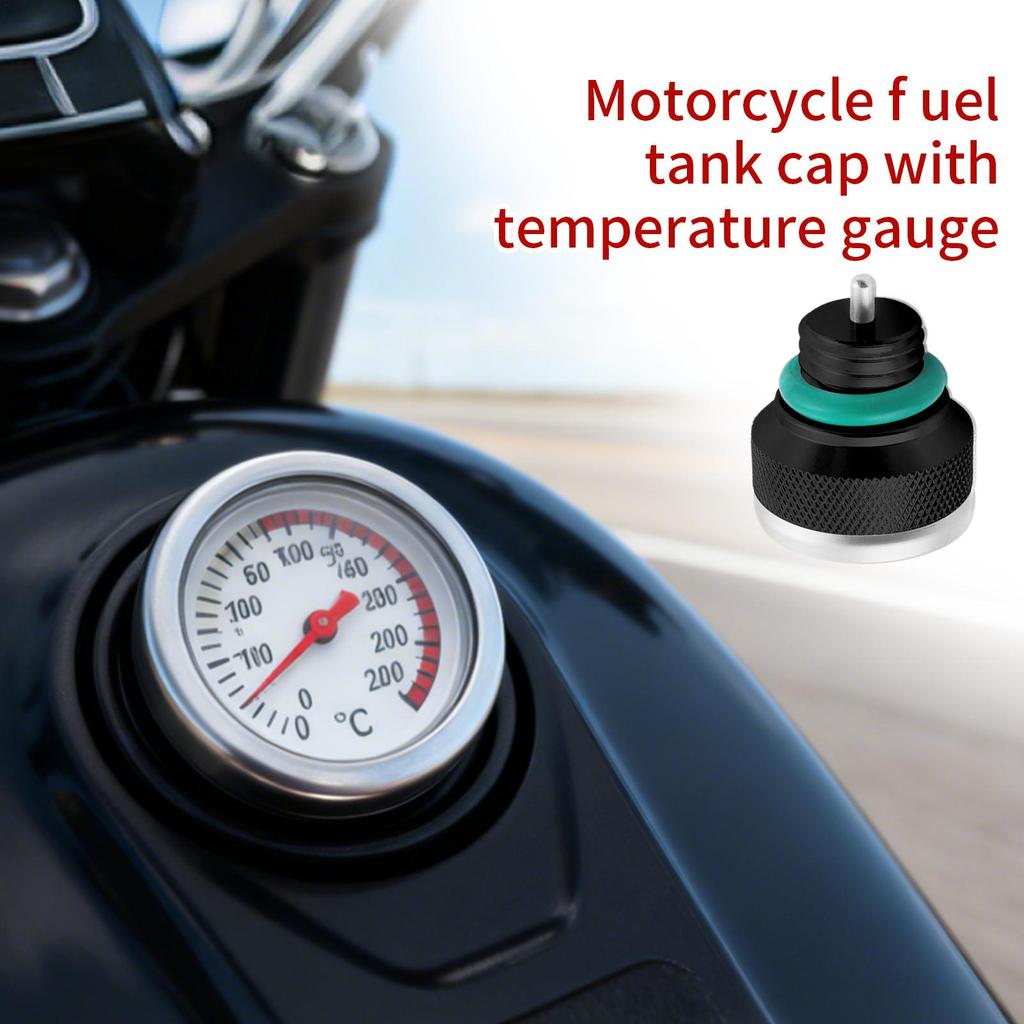 For Motorcycle M20*2.5 Motorcycle Tank Cover Lid With Temperature Gauge Motorcycle Oil Tank Cap Replacement For Restoration