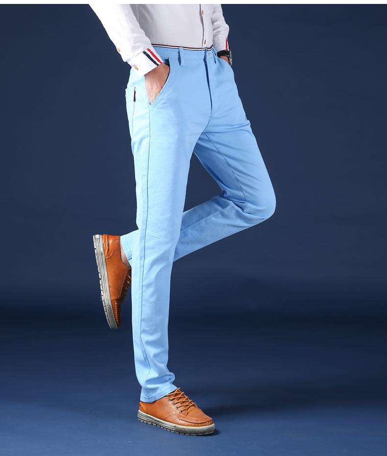 Men's Solid Color Casual Business Pants - Autumn/Winter Korean Style