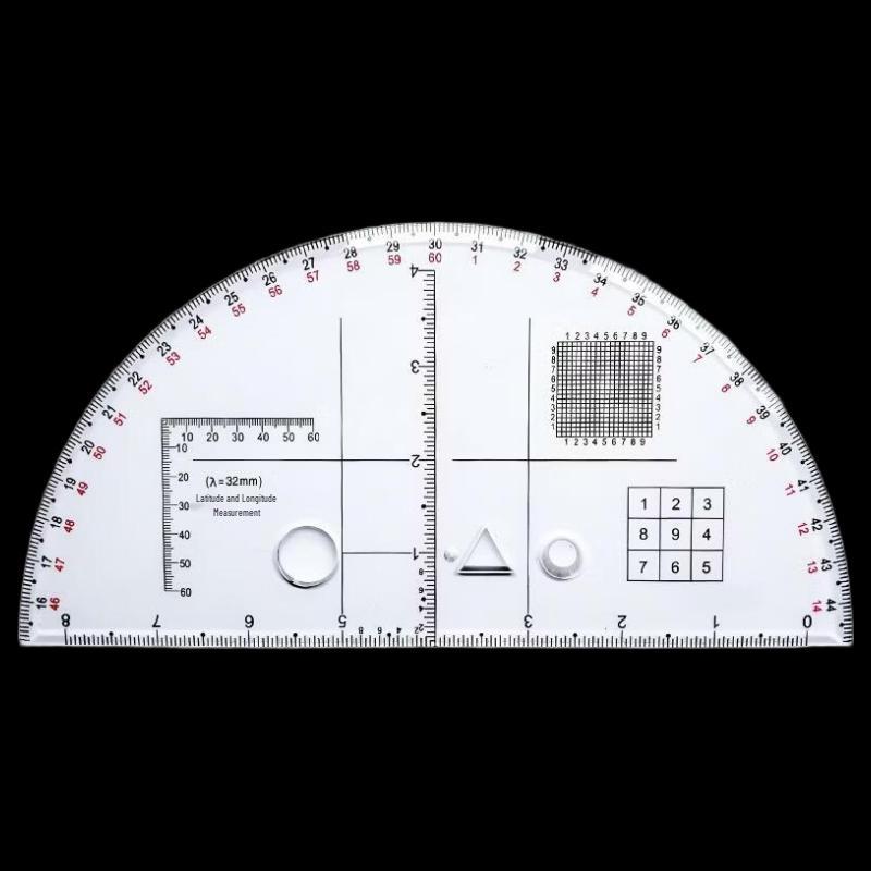 Latitude Longitude Semicircular Ruler Set