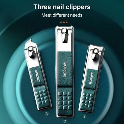Yousheng 4Pcs Stainless Steel Nail Clippers Set with Anti-Splash Design Storage Box Easy To Use Manicure Pedicure Kit for Foot Care Nail Grooming