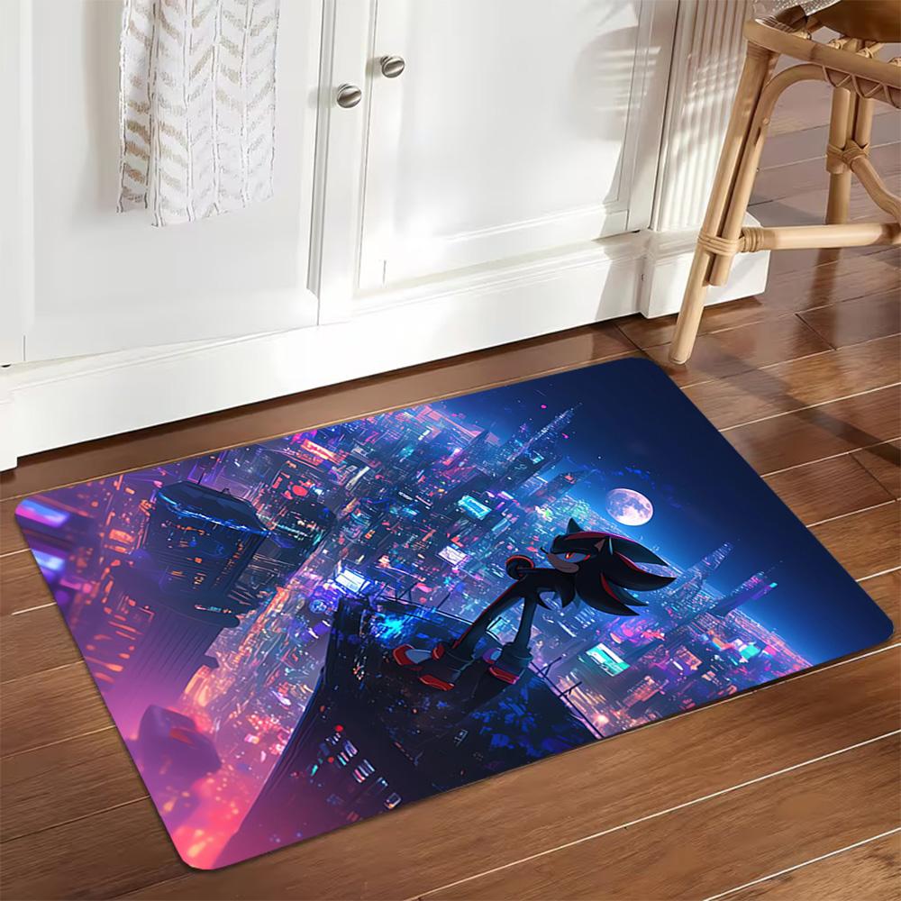 Shadow The Hedgehog Art Print Decoration,Carpet,Living Room,Bedroom, Non-slip,Square rug