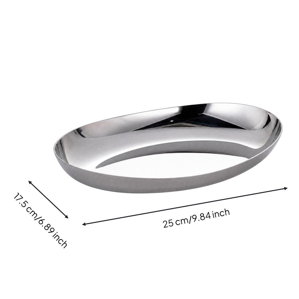 Three-Layer Steel Oval Dish Long-Lasting Polished Stainless Platter