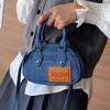 Personalized niche design casual portable denim style bowling bag female versatile commuter messenger bag bag