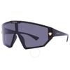 Versace Dark Grey Shield Unisex Sunglasses Ve4461 Gb1 87 47