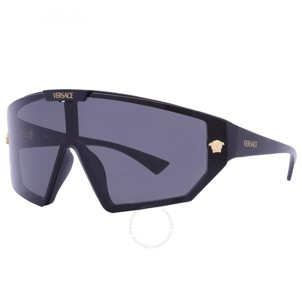 Versace Dark Grey Shield Unisex Sunglasses Ve4461 Gb1 87 47