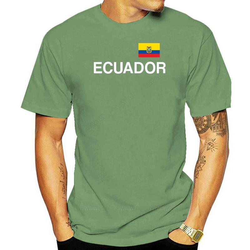 Baumwoll-Oberteil Ecuador T-Shirt Schwarz Weiß mit Flagge S bis 3XL Südamerika Quito Republik Mann Sommer Kurzarm Marken-T-Shirt