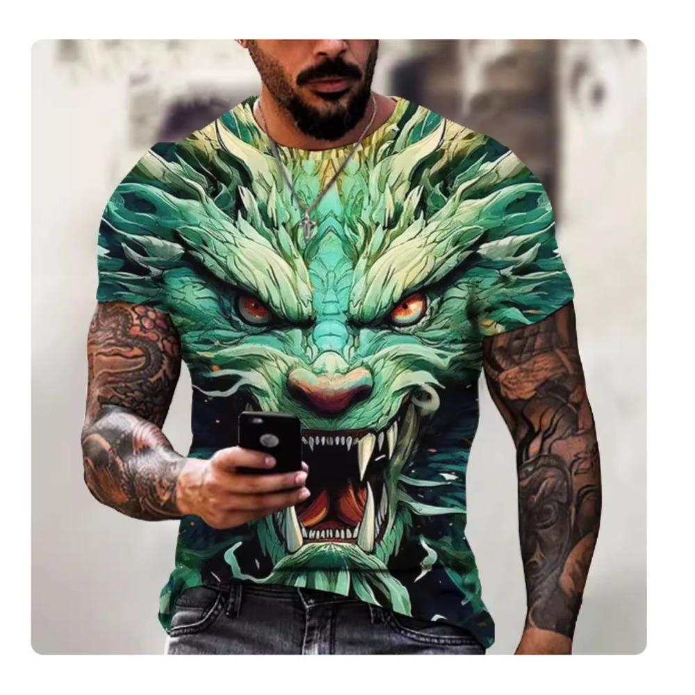 Casual Men's Clothing Ethnic Style Retro Abstract 3D Printed Short-sleeved T-shirt
