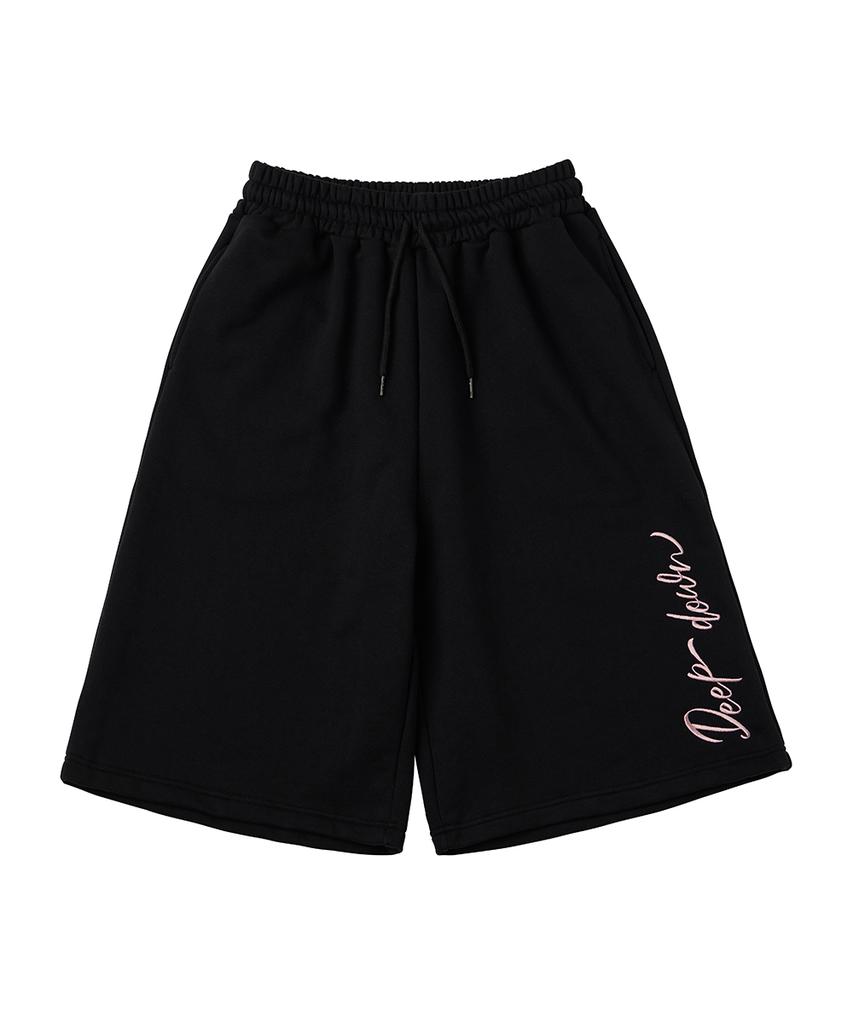 DANGLEDROP Dgdp Side Lettering Sweatshirt Bermuda Shorts Black