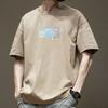 Retro Short Sleeved T-shirt for Men's Summer Fashion Brand Pure Cotton T-shirt with Fashionable Pattern