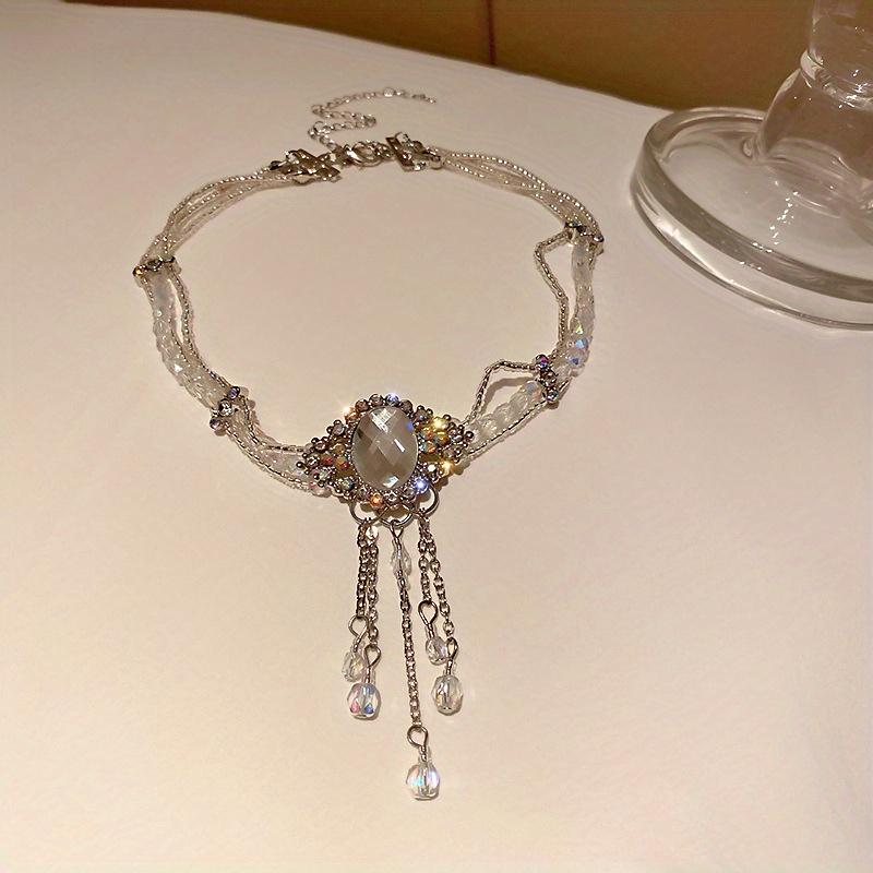 1PC Japanese and Korean Style Luxury Fashion Exaggerated Multi-layer Fringed Neck Necklace