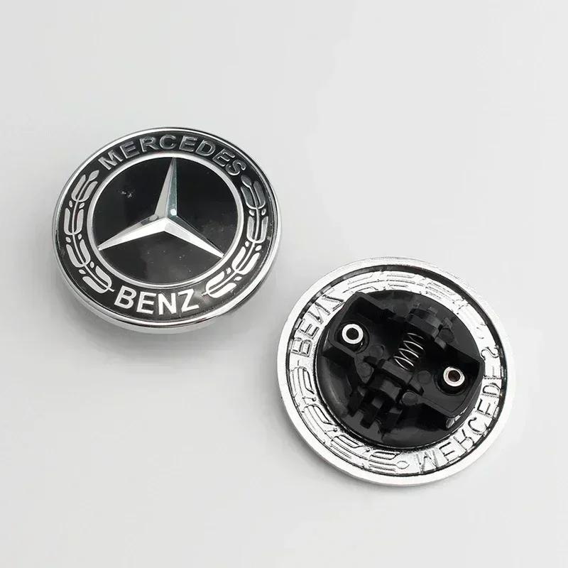 Benz amg 3D ABS 57mm Fronthauben-Emblem für Mercedes Benz Autozubehör Kompatibel mit Modellen W124 W140 W163 W202 W203 W20