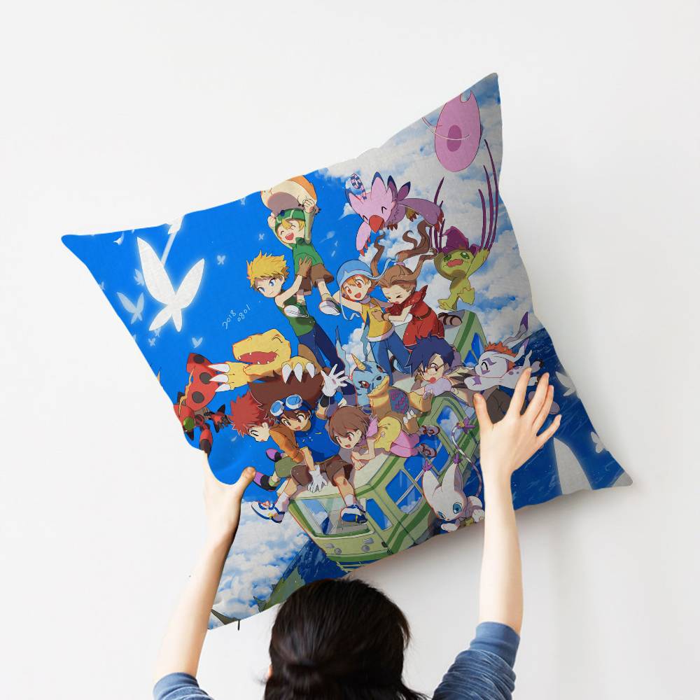 Anime D-Digimon A-Adventure Cushion Cover Inches Farmhouse Decor Home Throw Pillow Covers For Couch Decorations