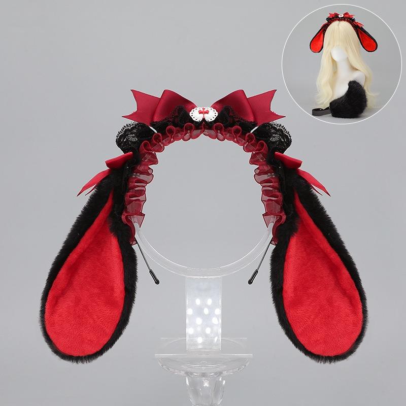 Lolita Bow Rabbit Ears KC Alice Rabbit Ears Headband Halloween Lop Rabbit Tail Set