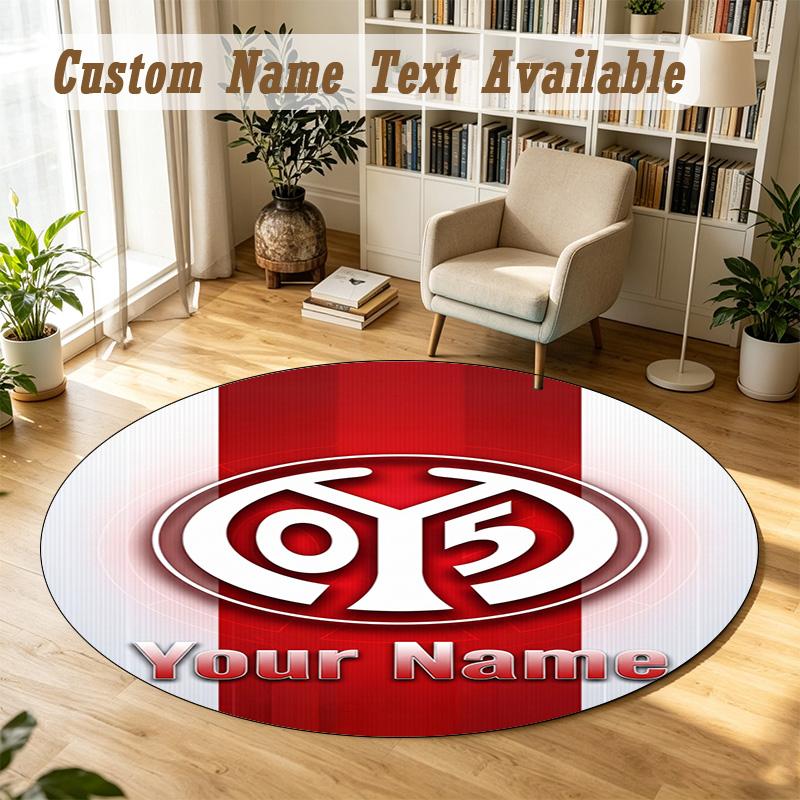 Round Rug Custom NameMainz 05 Pattern Non Slip Carpet Home Floor Decor