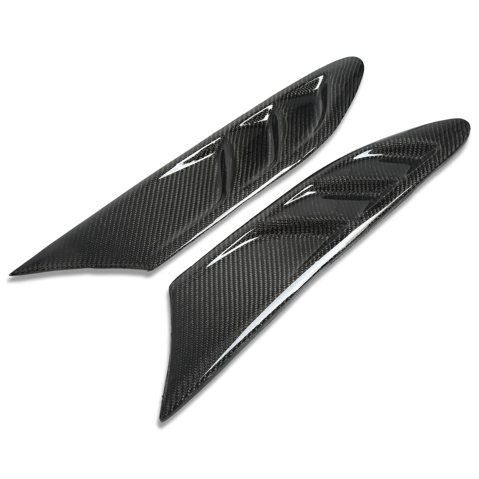 2 шт. Боковая накладка воздухозаборника, замена, глянцевый черный, углеродное волокно, крышка воздуховыпускного отверстия для модификации автомобиля