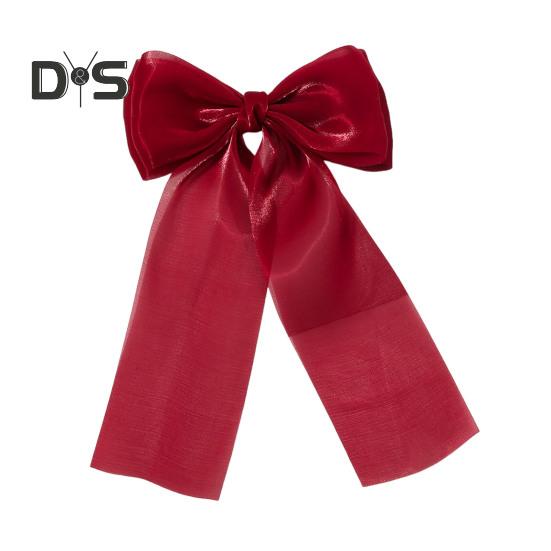 

Женская лента с бантом, декор для волос, коготь, противоскользящий дизайн, заколка для волос для девочек, сильная ручка, коготь на затылке, аксессуары для волос красный