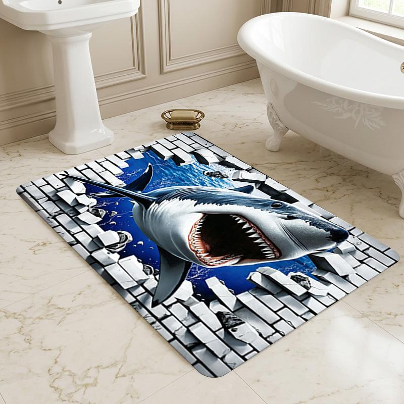 Shark Attack Living Room Nonslip Area Rug Soft Carpet For Bedroom Game Playroom Sofa Office Home Decor Doormat Christmas Gift C926278