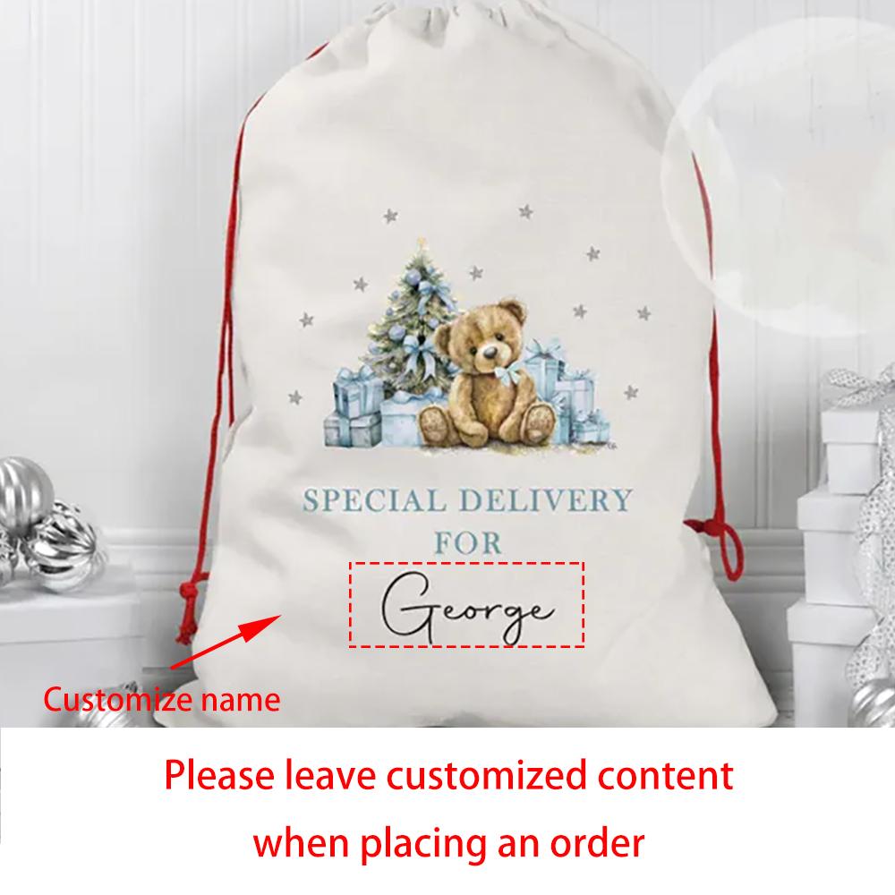 Personalized Santa Sack Merry Christmas Gift Santa Claus Drawstring Gift Bag Christmas Stocking Holiday Party New Year Present