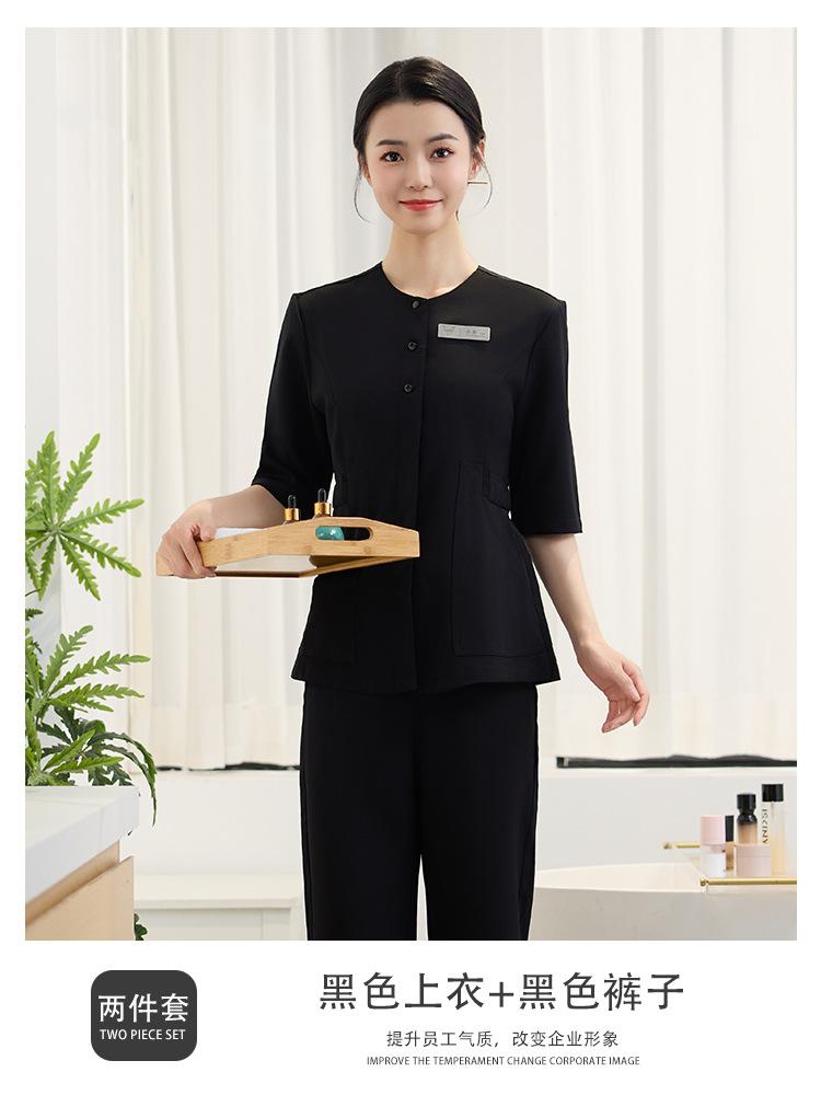 Set Uniforme Salone di Bellezza da Donna Manica 3/4 Scollo a V Top Pantaloni Estetica Medica SPA Massaggi Studio Dentistico Abbigliamento da Lavoro