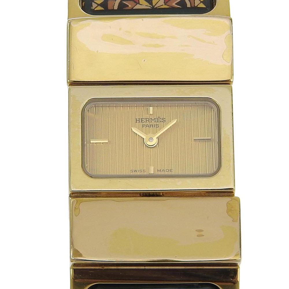 

HERMES Location Watches LO1.201 Cloisonne Green goldDial Plated Gold Quartz Analog display Women Used