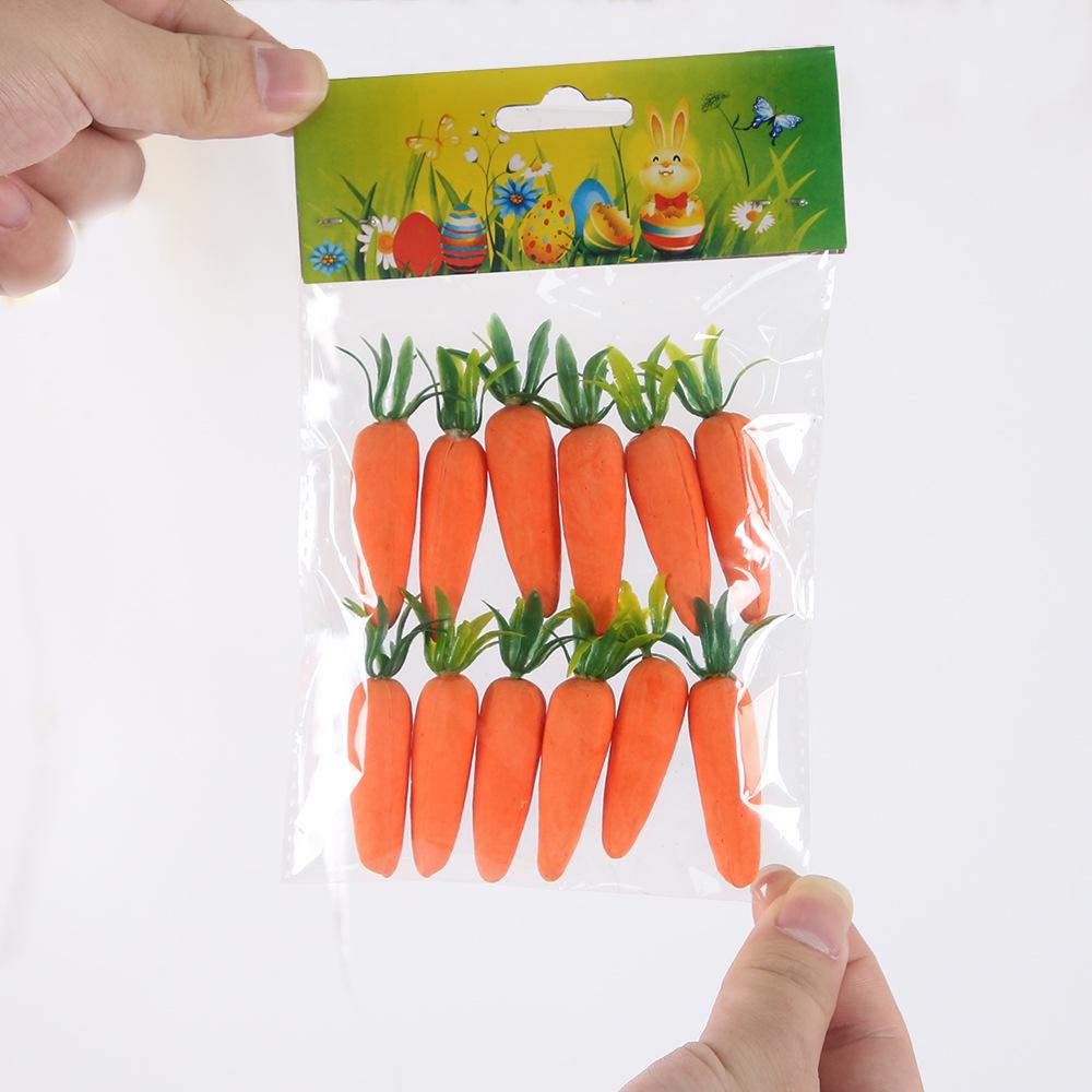 12pcs Foam simulation mini carrot decorations, Easter party decorations, carrot props, festival party decorations