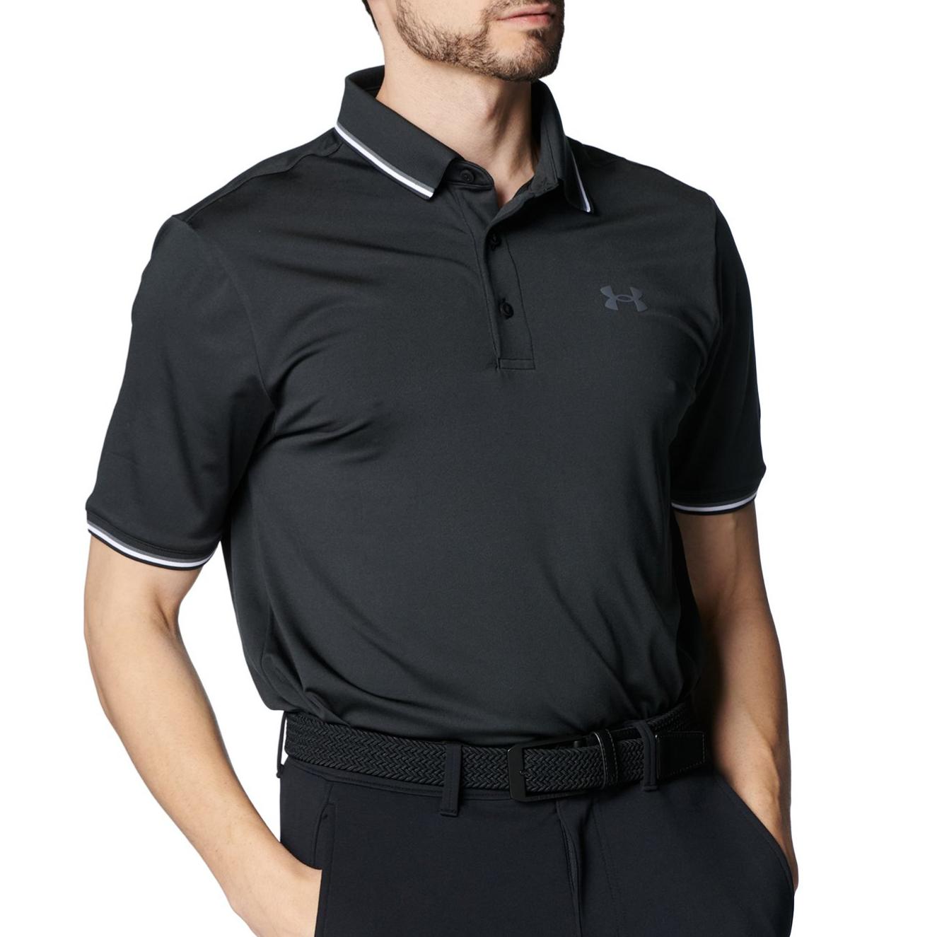 Under Armour SS25 Playoffs 3.0 Polo Shirt Men s Black 001 1388156-001 2XL