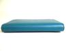 Authentic GUCCI Interlocking G Gold H/W Turquoise Blue Leather Round Zip Wallet #b271  Open box