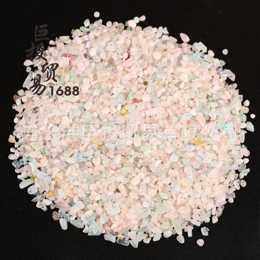 Morganite Gravel Ornament: Powder Blue Crystal Crushed Sand for Bonsai & Fish Tank Decorations