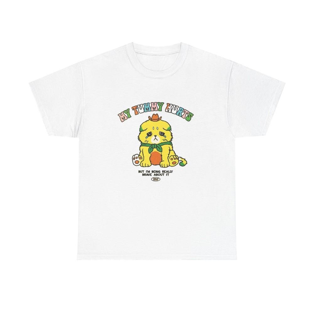 My tummy hurts T-shirt teddy bear rainbow funnny graphic Unisex Heavy Cotton Tee Unisex T-Shirt S