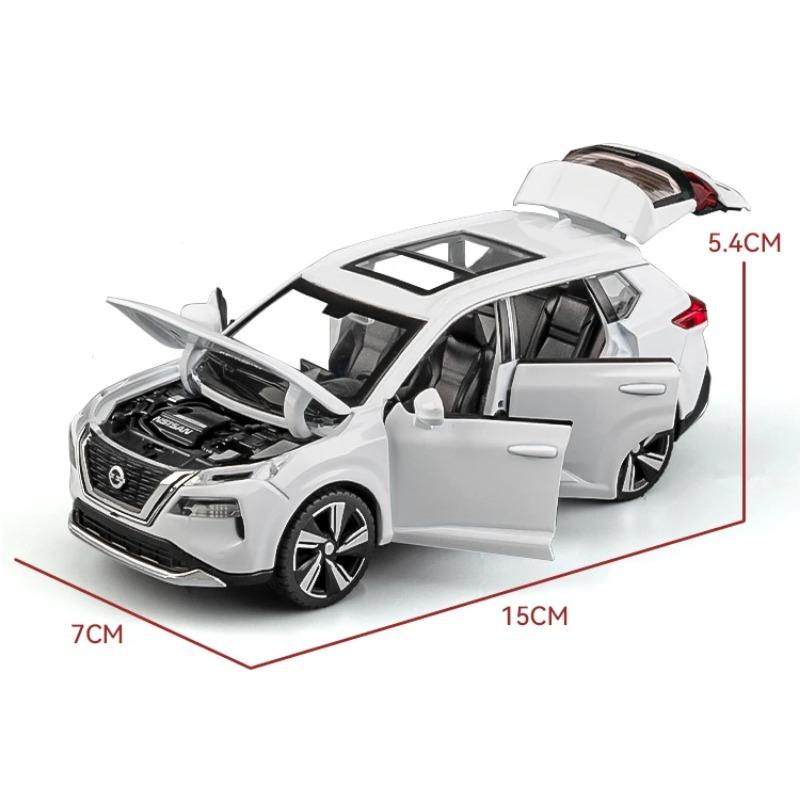 1/32 Nissan X-TRAIL SUV Model auta ze slitiny Diecast Kovová Off-road vozidla Model auta Simulace zvuku a světla Dětská hračka Dárky