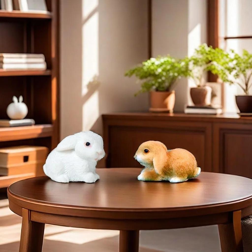 Voyyphixa Rabbit Miniature Figurines Set of Relaxing Rabbit Cute Gardening Landscape Bonsai Micro Landscape Accessories 8, Figures, Decorations,