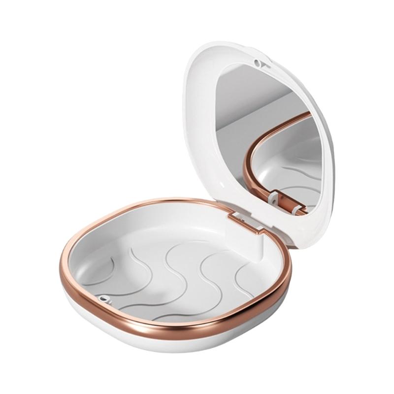Portable Retainer Case Denture Case,Mouth Guard Case with Mirror Teeth Aligner Case Mouth Guard Case Easy To Use Gifts
