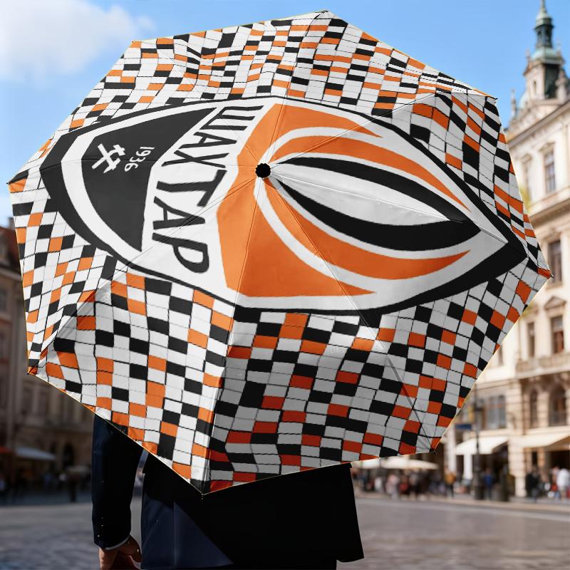 Ombrello Pieghevole Design Stemma Shakhtar Donetsk, Ombrello Automatico 8 Stecche per Viaggio, Uso Campeggio Regalo per Halloween Natale