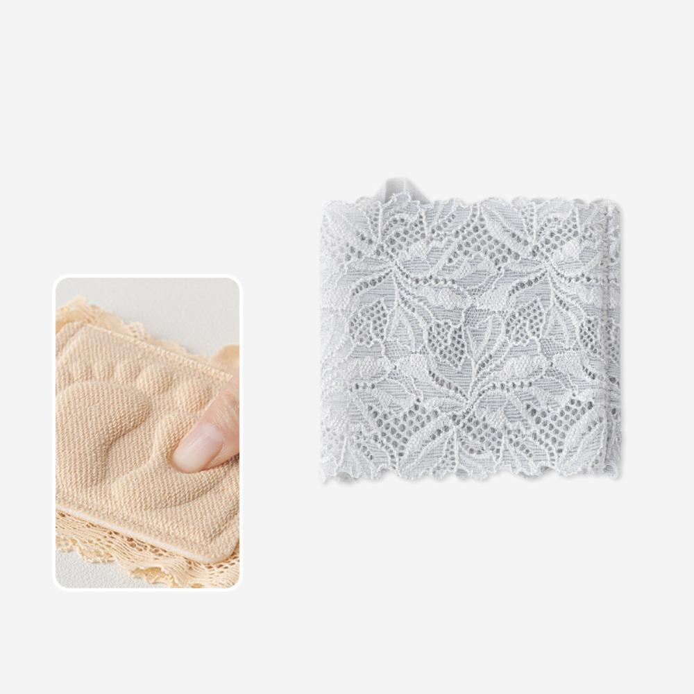 2 Pairs Black Grey Nude White Invisible Lingerie Socks Non Slip Lace Foot Cover  Women