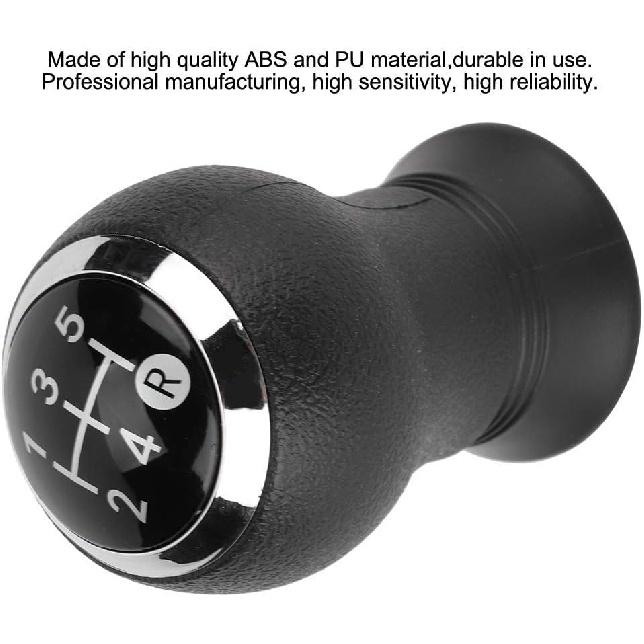 Aramox 5 Speed Gear Shift Knob, ABS and PU Material, Compatible with 2005-2010, Black Manual Transmission Shifter Head