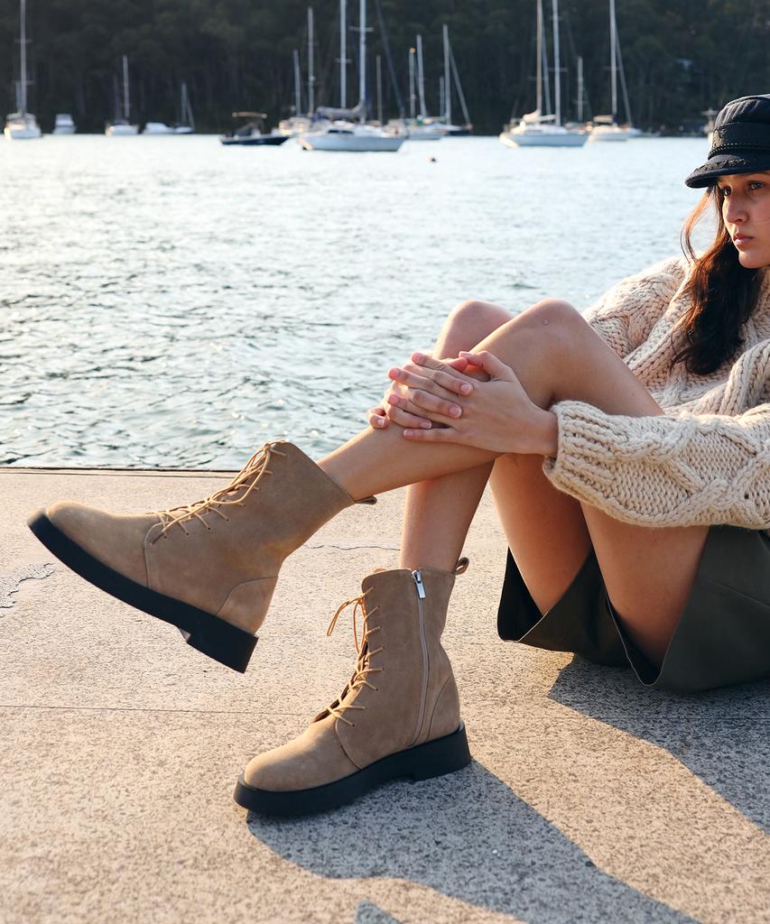 Moodnight Haley Lace-Up Platform Walker Ankle Boots - 3 Colors